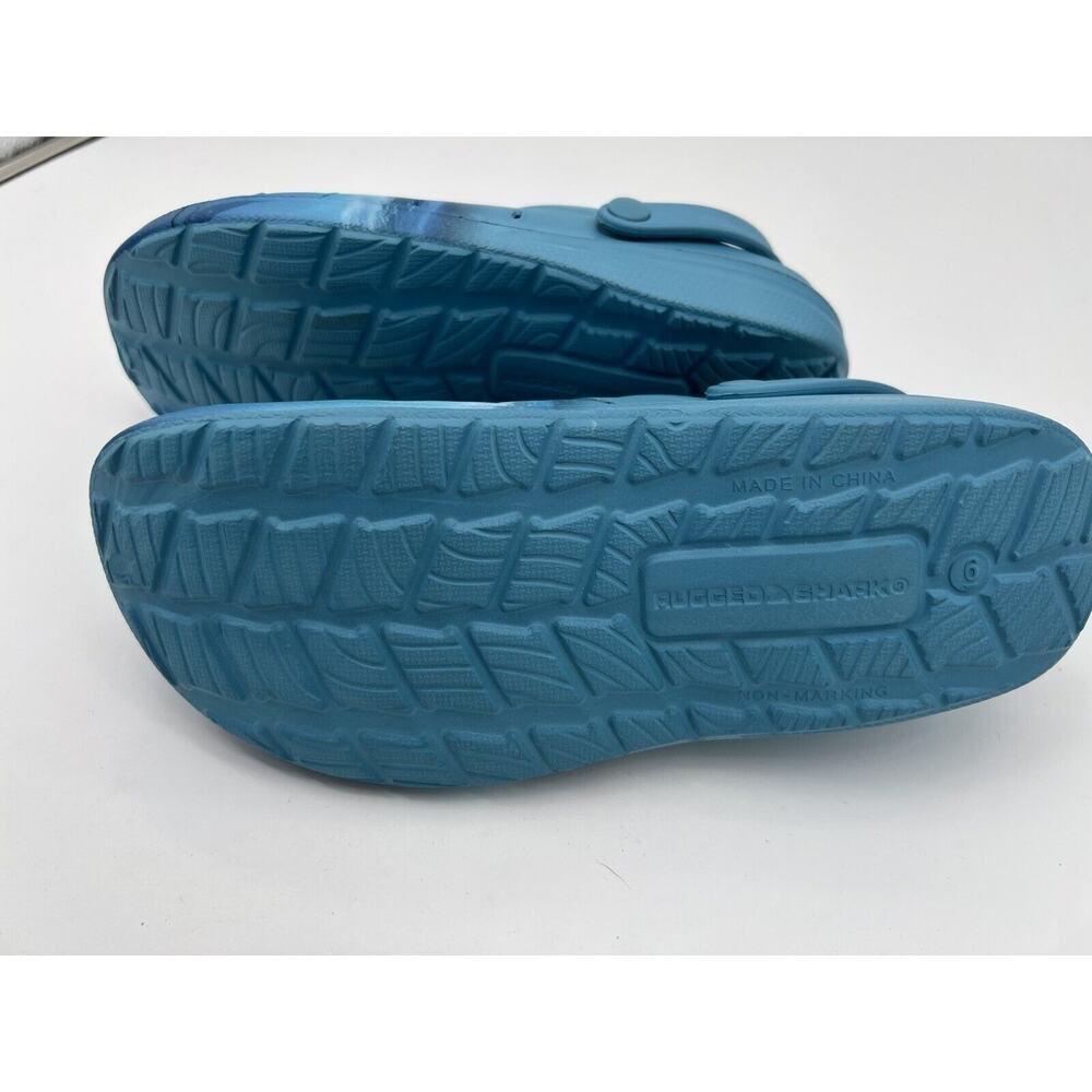 Rugged Shark, Blue Shark clogs,Boys size 6 Washable Floatable Comfortable - Picture 9 of 11
